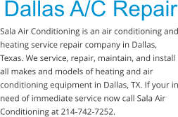 Sala Heating Repair Dallas
