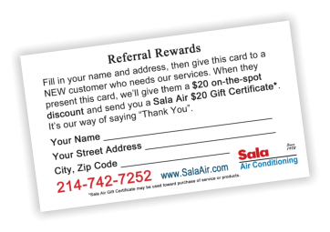 Referral Reward Card - Sala Air